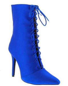 Sapphire- Blue Lace Up Boots
