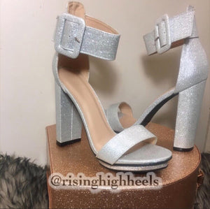 Dazzling- Silver Glittery Heels