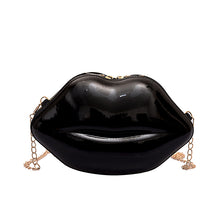 Load image into Gallery viewer, Black Lip Shaped Purse