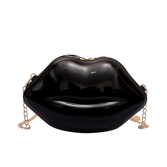 Black Lip Shaped Purse