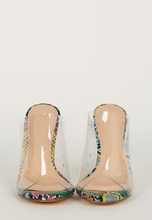 Load image into Gallery viewer, Goddess- Snake Print Mule Heels