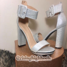 Load image into Gallery viewer, Dazzling- Silver Glittery Heels