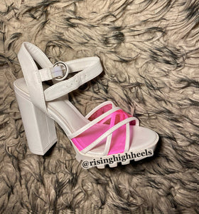 Lilly- White and Pink Heels