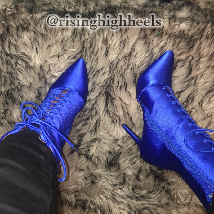 Sapphire- Blue Lace Up Boots